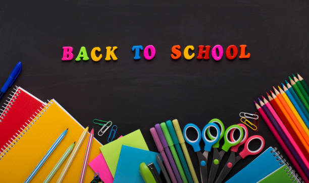 istock Back to school colored cubes with office stationery 1168370939