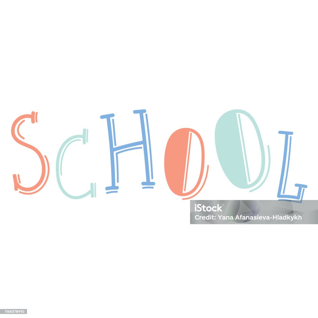Class Name Lettering School Lettering Typography Modern Cool Design Style Stock Illustration ...