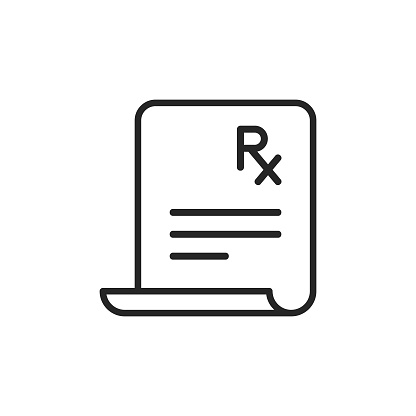 Prescription Line Icon.