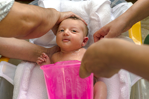 Newborn, 0-1 Months, Baby - Human Age, Bathtub, Cleaning