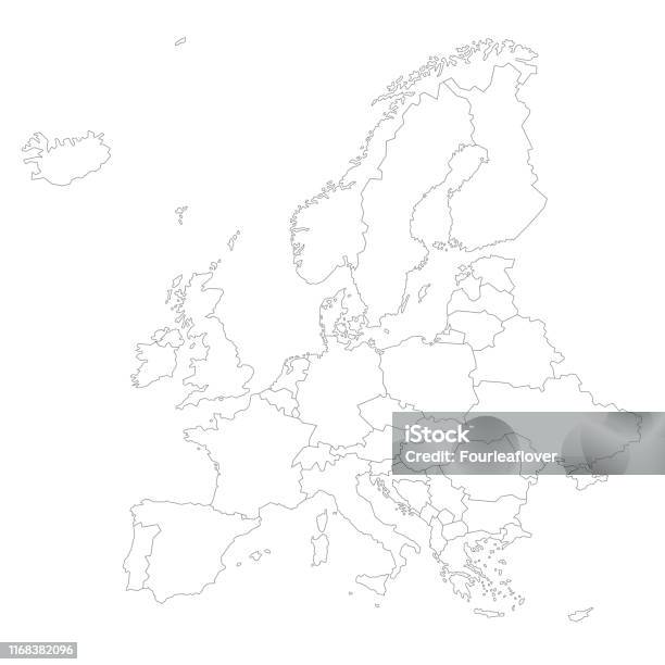 Avrupa Haritası Anahat Stok Illüstrasyon Stok Vektör Sanatı & Avrupa‘nin Daha Fazla Görseli - Avrupa, Harita, Avrupa Birliği