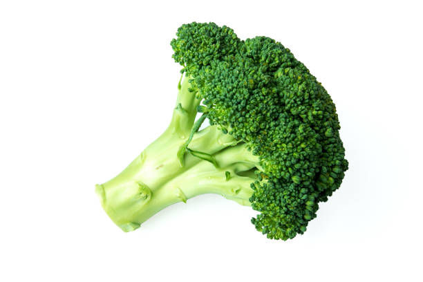 Fresh green broccoli isolated on white stock photo