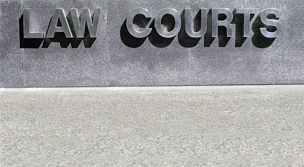istock Law Courts sign in stainless steel 116840040