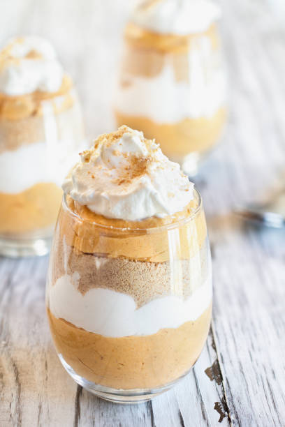 istock Pumpkin trifle dessert with whipped cream 1168401615