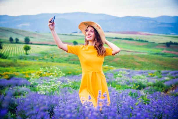 istock Selfie in lavender field 1168405957