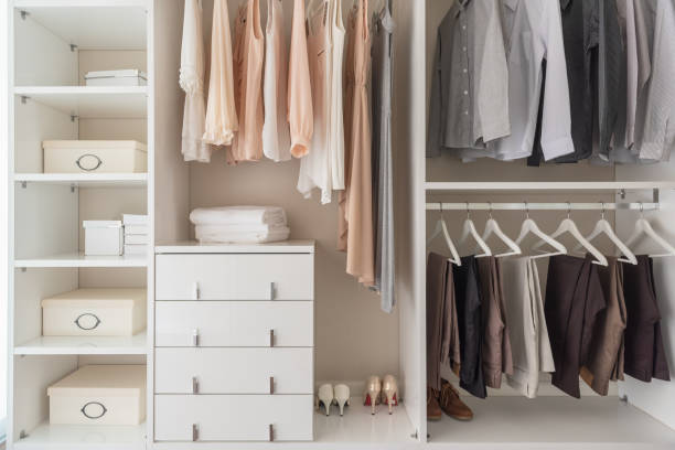 istock modern wardorbe with set of clothes 1168407524