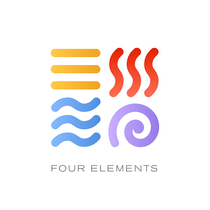 Four elements stock illustration