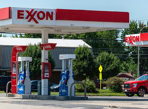 An Exxon gas station in Madison Heights, Michigan. ExxonMobil is a multinational oil and gas company and one of the largest corporations in the world.