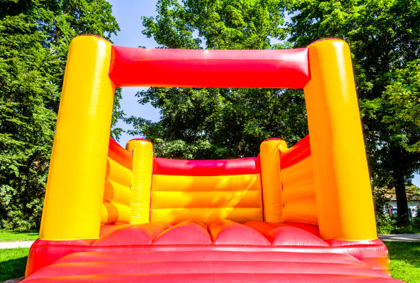 new bouncy castle stock photo