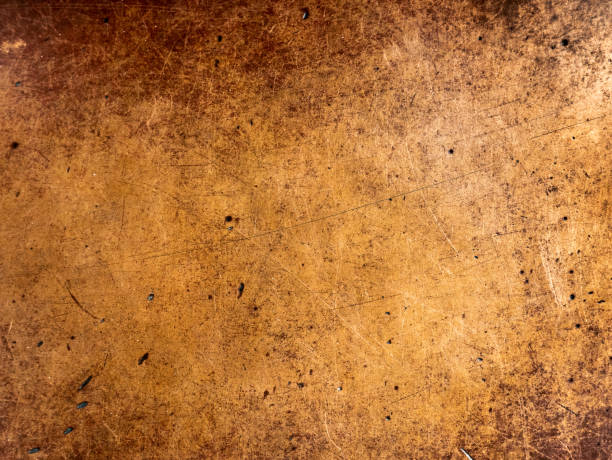 Worn copper texture with patina. stock photo