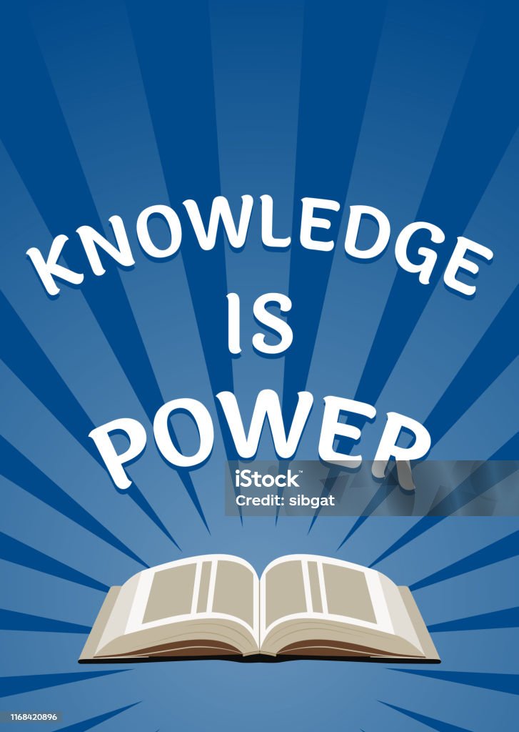 Knowledge Is Strength Knowledge Is Power Poster Educational Book Reading Concept Stock ...