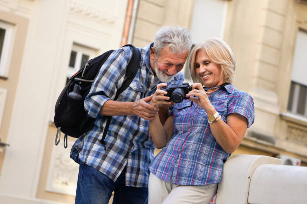 istock Senior couple photographing 1168423189