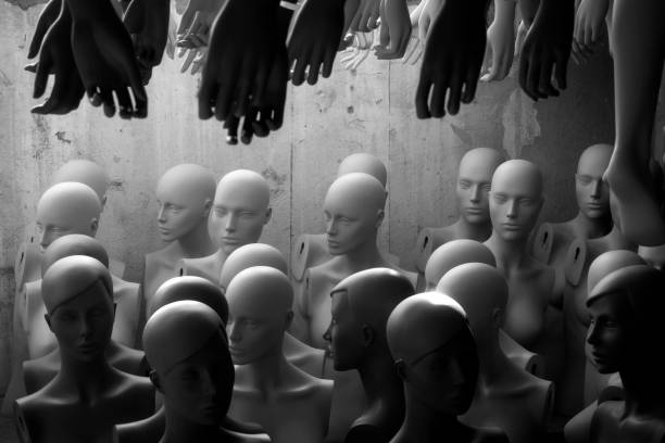 istock Heads and hands of dummies. 1168427861