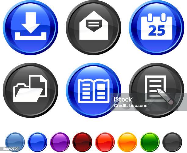 Documentos Vector Conjunto De Ícones Royalty Free - Arte vetorial de stock e mais imagens de Azul - Azul, Caderno de notas, Carta - Documento