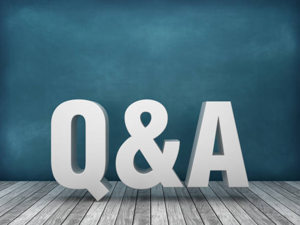 3D Word Q&A on Chalkboard Background - 3D Rendering stock photo