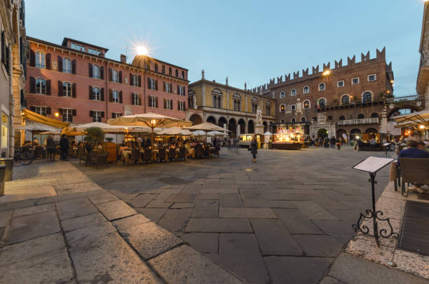 istock Ancient square in Verona in sunset time. 1168432460