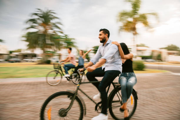 istock Couple riding bicycles in Mexico 1168433416