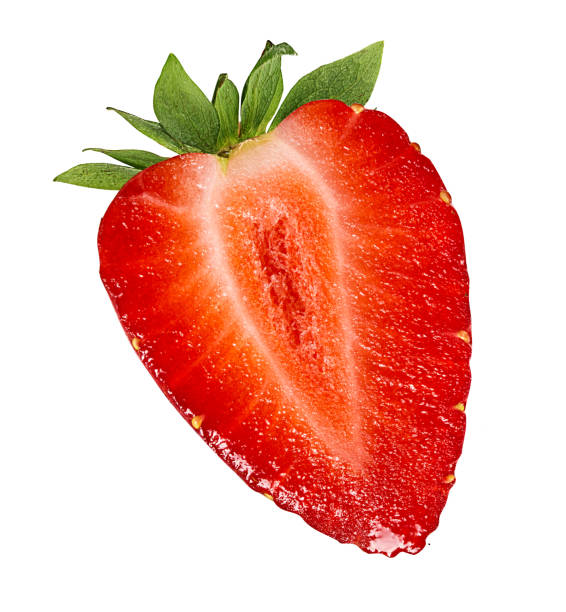 istock Half strawberry isolated on white background with clipping path 1168436038