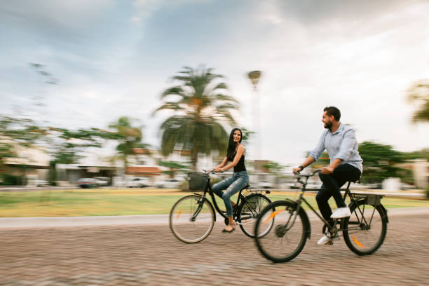 istock Couple riding bicycles in Mexico 1168440160