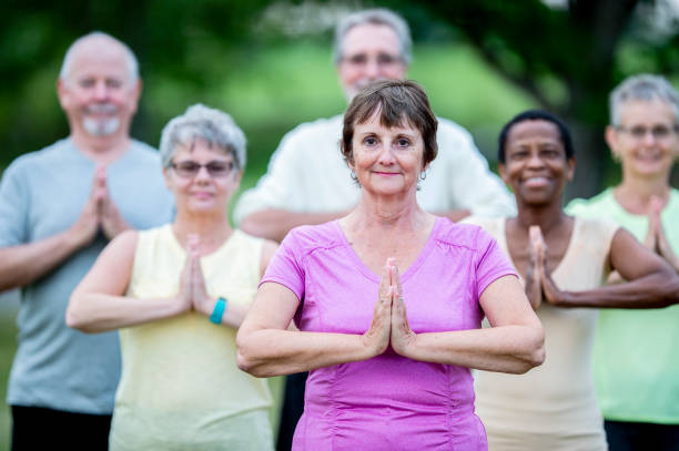 istock Diverse group of senior citizens exercising together 1168441547