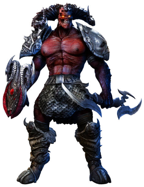 Large fantasy demon 3D illustration