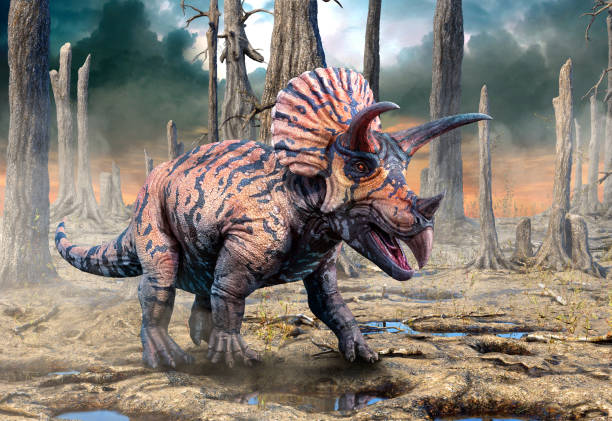 istock Triceratops from the Cretaceous era scene 3D illustration 1168445503