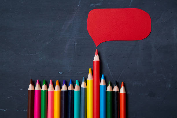 istock Creative, bright idea and inspiration concept. Colored pencils and a cloud for the label 1168448194