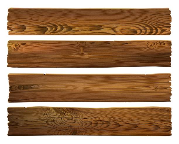 drewniany znak. realistyczne bardzo szczegółowe wektor ciemnobrązowy drewniany grunge poszarpane tle tekstury. ręcznie rysowane, bez śledzenia - wood sign old plank stock illustrations