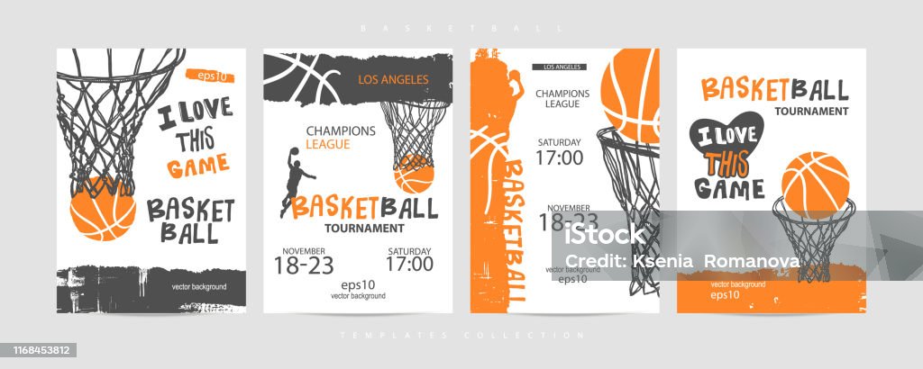 籃球設計集在白色背景上，粗俗風格，素描，文字。手繪。體育印花，封面，口號，範本，體育封面，籃球圈。EPS 檔是階層式。 - 免版稅籃球 - 團體運動圖庫向量圖形