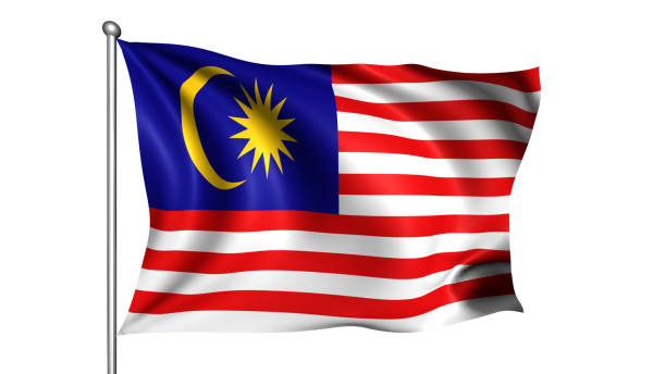 istock Flag of Malaysia with fabric structure in the wind 1168456443