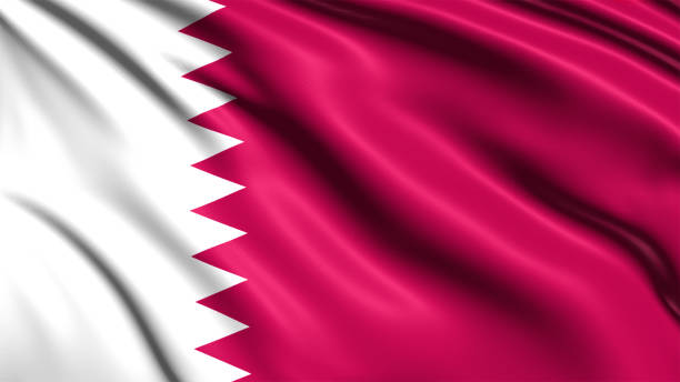 Flag of Qatar with fabric structure in the wind digitally generated image of a flag waving on the wind qatar flag stock pictures, royalty-free photos & images