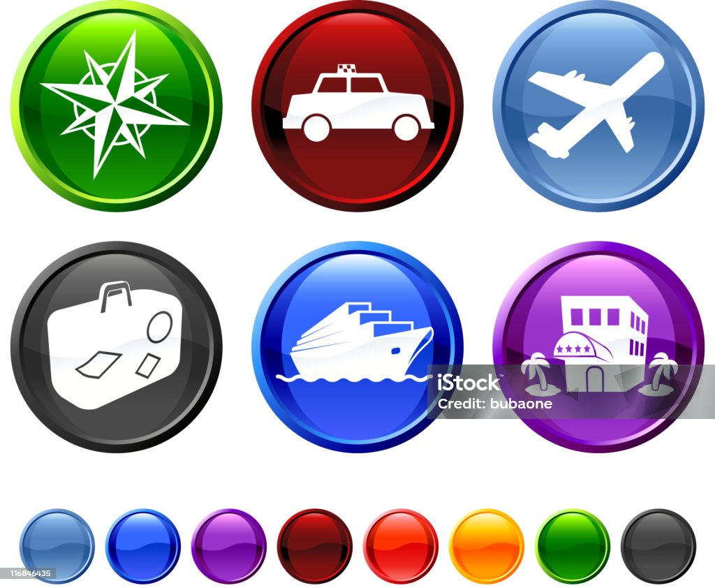 vacation and travel royalty free vector icon set  Airplane stock vector