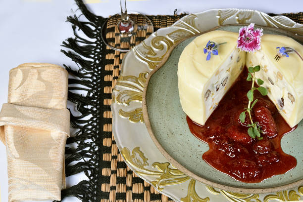 istock mozzarella cheese stuffed with nuts cut in half with strawberry jam 1168464739