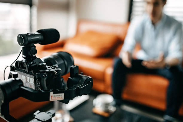 News Reporter On the Set