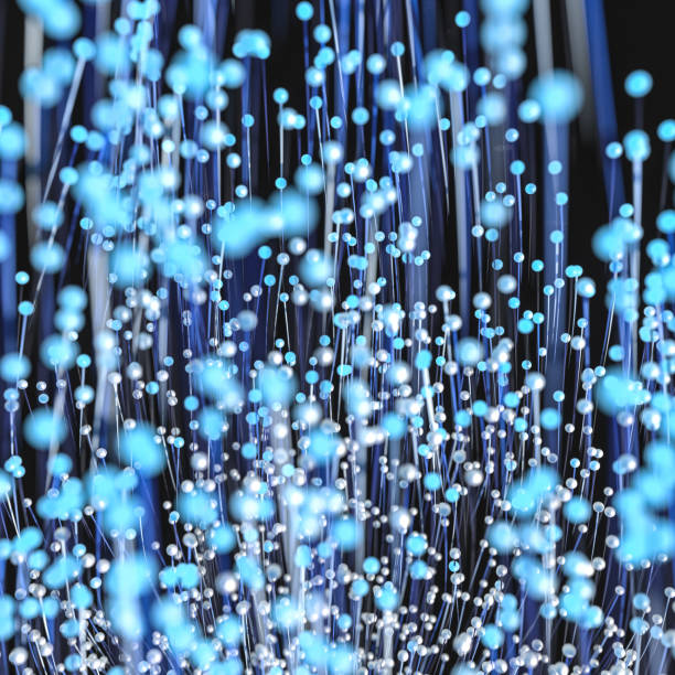 istock Glowing blue lines and dots with dark background, 3d rendering. 1168482857