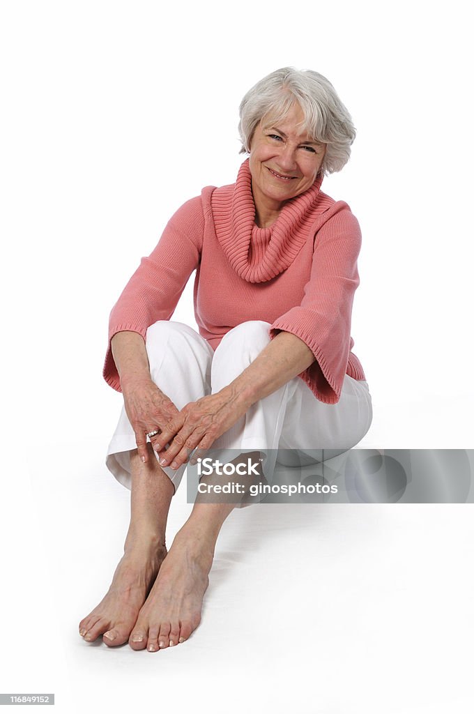 Mulher sorrindo - Foto de stock de 70 anos royalty-free