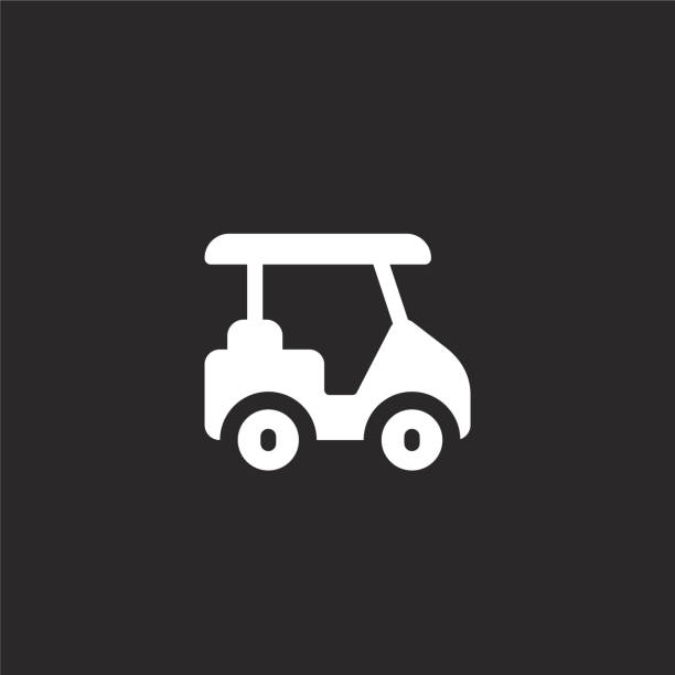 golf cart icon. Filled golf cart icon for website design and mobile, app development. golf cart icon from filled golf collection isolated on black background. golf cart icon. Filled golf cart icon for website design and mobile, app development. golf cart icon from filled golf collection isolated on black background. golf cart vector stock illustrations