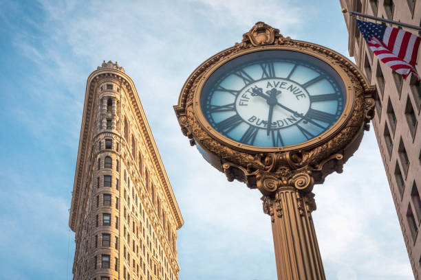 istock The Flatiron Building and Tiffany's Clock 1168497394