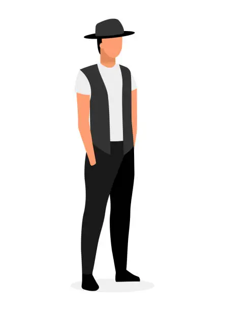 Vector illustration of Hipster young man illustration