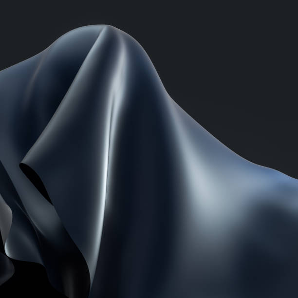 istock Abstract fabric shapes with dark background, 3d rendering. 1168509905