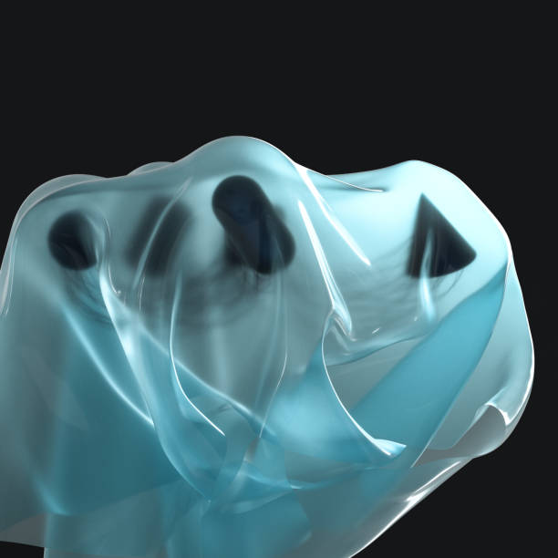 istock Abstract fabric shapes with dark background, 3d rendering. 1168509950