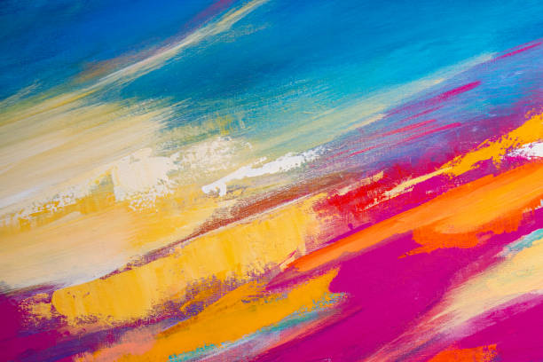 абстрактный ручной росписью искусства фон - artists canvas creativity multi colored colors стоковые фото и изображения