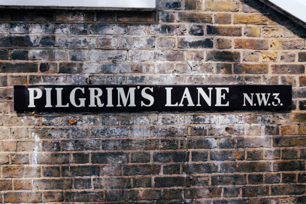 istock Pilgrims Lane name sign, London 1168513829
