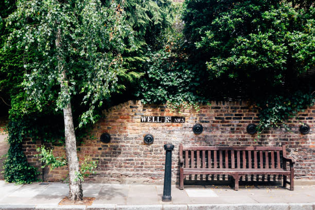 sinal do nome da estrada do poço, londres - london england sign street street name sign - fotografias e filmes do acervo