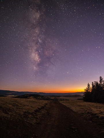 the milky way emerges just after sunset near greer, arizona