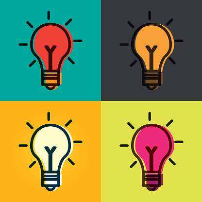 Vector of modern light bulb icon set. Idea and creativity symbol.