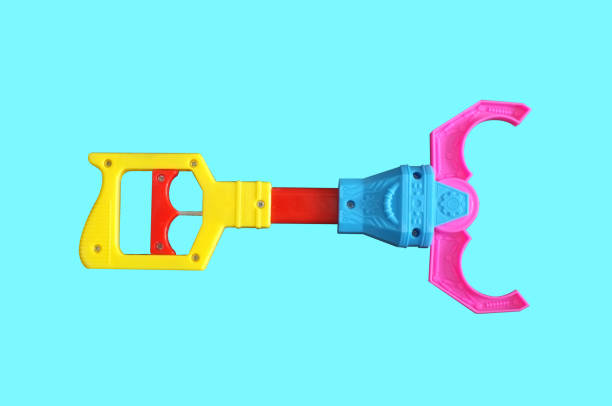 Close Up of Toy Robot Hand  . Concept hitech , funny