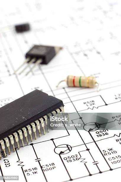 Diagrama Esquemático Foto de stock y más banco de imágenes de Cable - Cable, Chip - Componente de ordenador, Color - Tipo de imagen