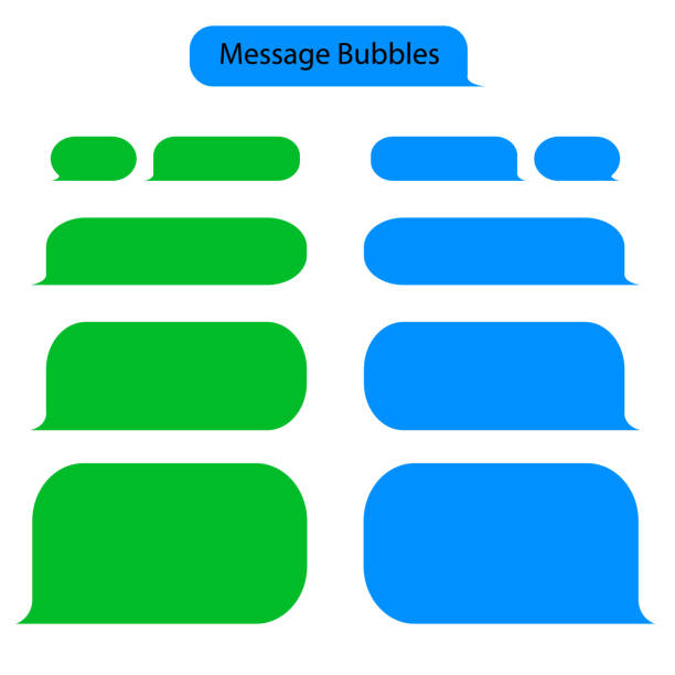 Message bubble chat for text, sms. Chat messenger at bubble form in flat style. Blank message for text for web, phone. vector illustration Message bubble chat for text, sms. Chat messenger at bubble form in flat style. Blank message for text for web, phone with green and blue color. vector eps10 online chat bubble stock illustrations