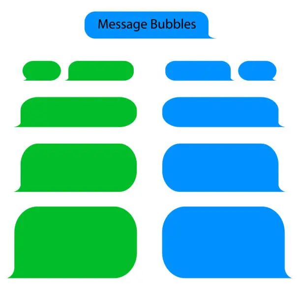 Vector illustration of Message bubble chat for text, sms. Chat messenger at bubble form in flat style. Blank message for text for web, phone. vector illustration